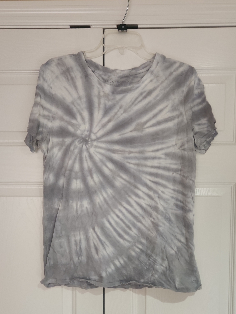 Lucky Brand Gray & White Spiral Tie-Dye Tee - Casual Crew